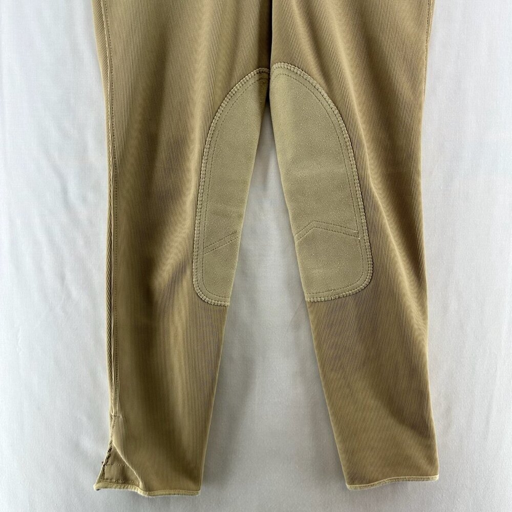 TuffRider Pants Womens Sz S Ride N' Go Ribbed Knee Patch Breeches Equestrian Tan - Picture 3 of 11